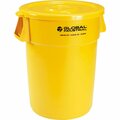 Global Industrial Plastic Trash Can with Lid, 44 Gallon Yellow 240462YLCL